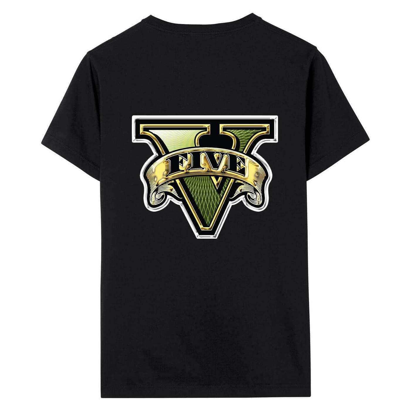 GTA 5 BASKILI UNISEX T-SHİRT - S BEDEN - SİYAH - MOOD Mood Oyun