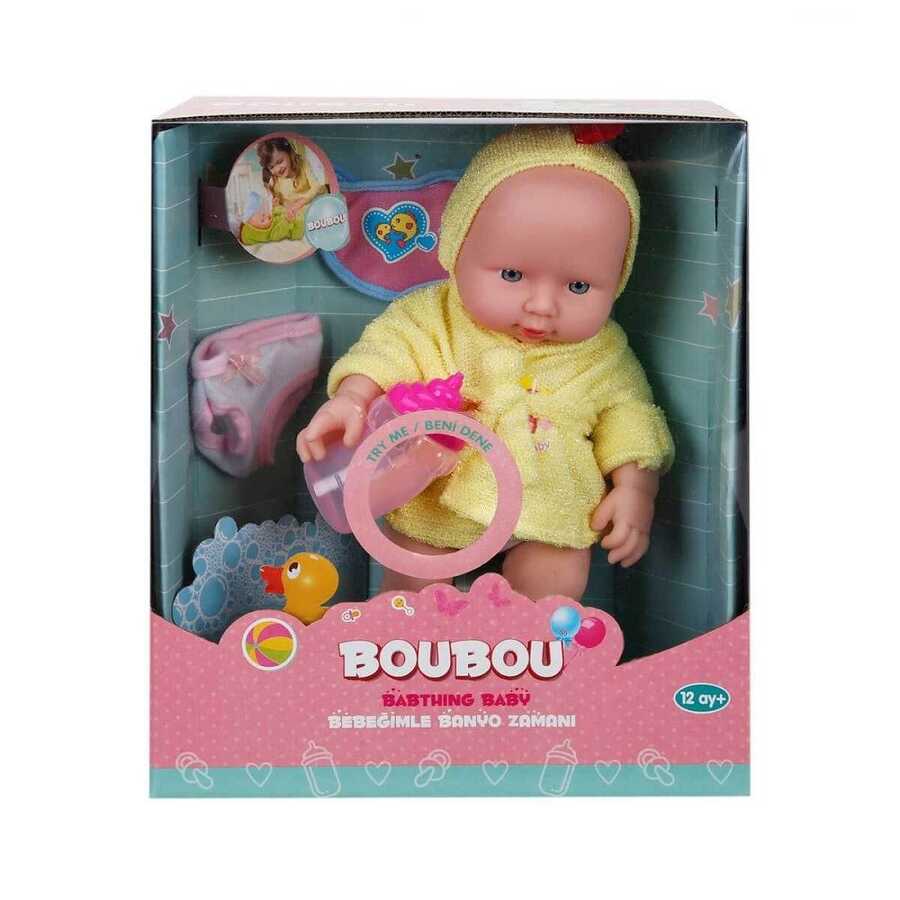 SUNMAN BORNOZLU SESLİ BEBEK 26 CM / SARI / OYUNCAK BEBEK