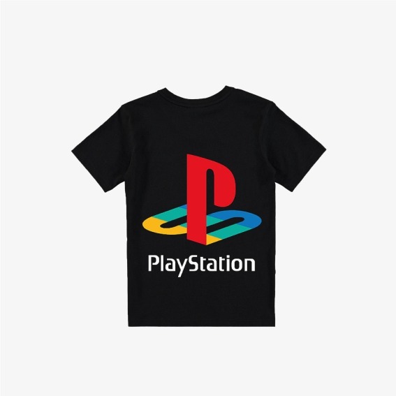 PLAYSTATION BASKILI T-SHİRT M  BEDEN - SİYAH - MOOD Mood Oyun